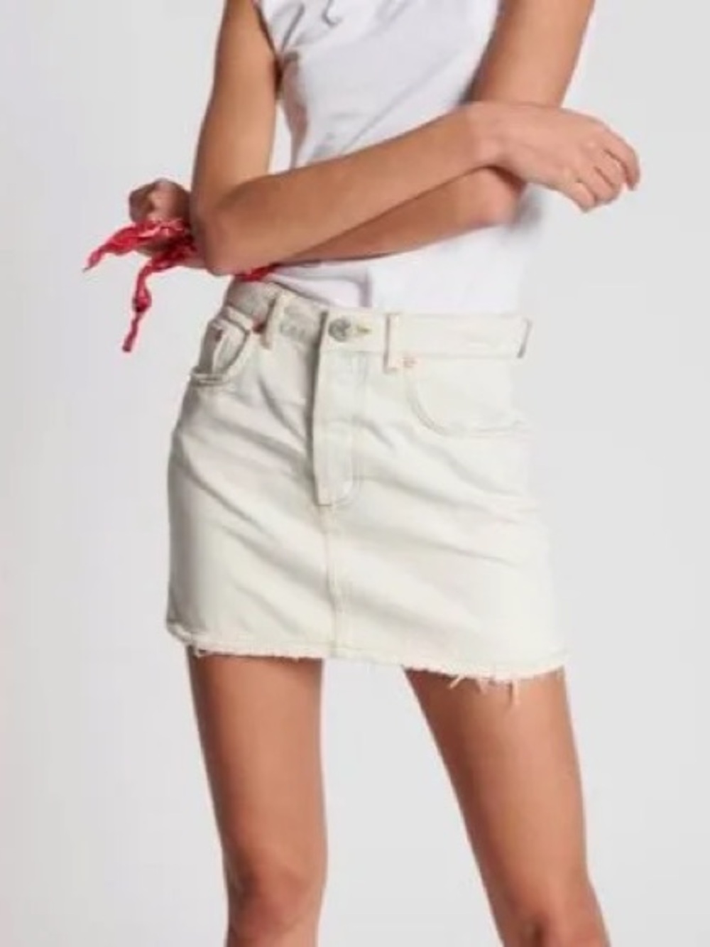 One Teaspoon ivory Jean mini skirt - Size 25